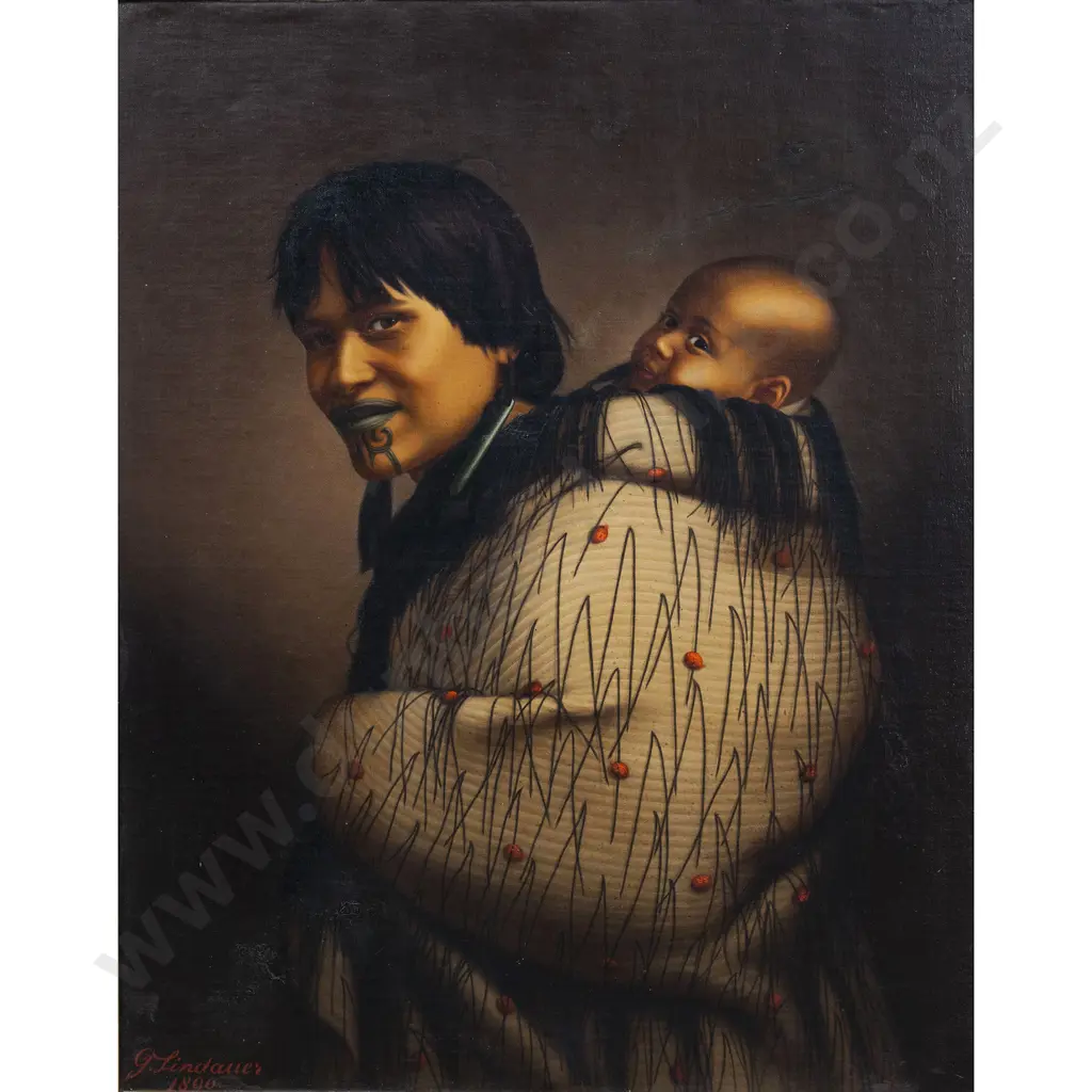 Gottfried Lindauer - Heeni Hirini (Ana Rupene) and Child Image 1++