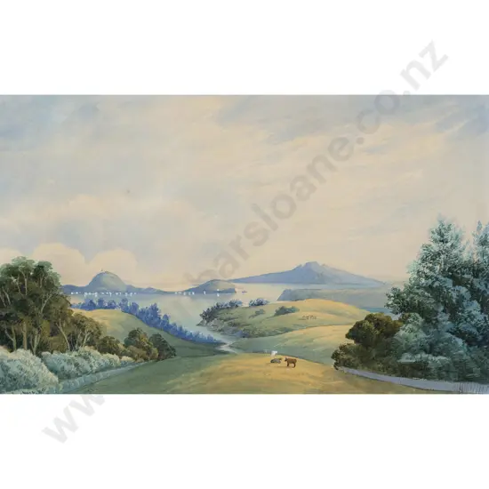 John Barr Clarke Hoyte - View of Auckland Looking towards Rangitoto