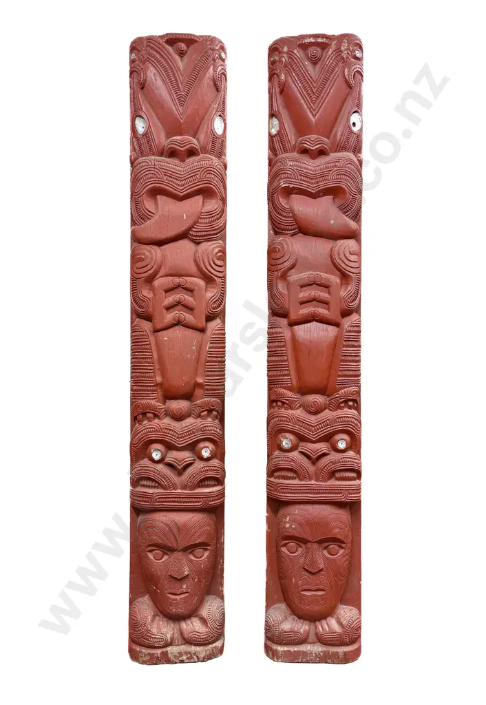 Pair of Early C20th Ngati Tarawhai Amo Image 1++