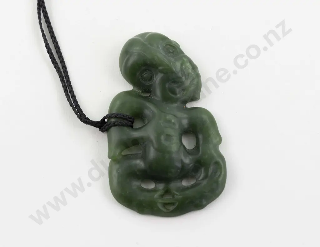 Contemporary Pounamu Hei-Tiki Carved by Neil Brown Image 1++