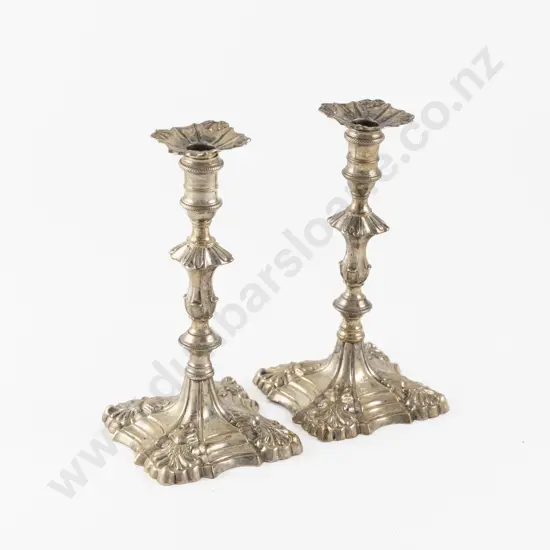 An Attractive Pair Of Geo III S/S Tapersticks by Ebenezer Coker