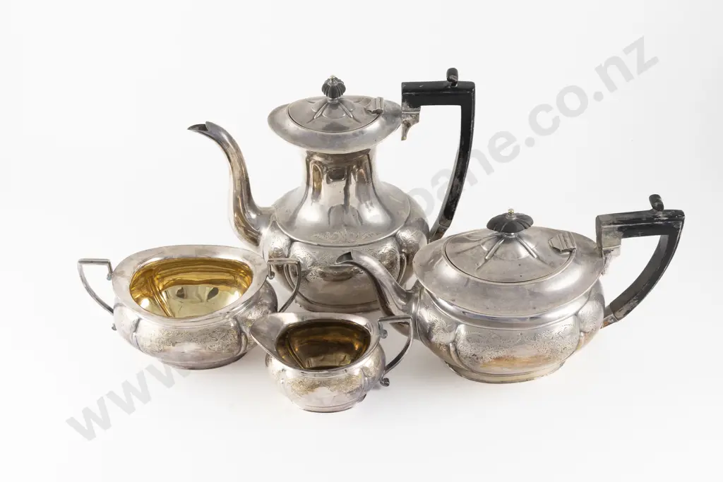 Edw VII S/S 4 Piece Tea & Coffee Set Image 1++