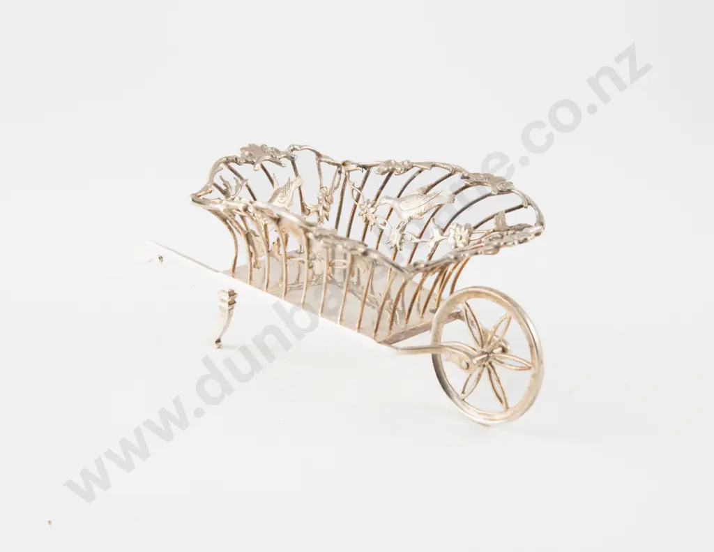 An Attractive Edw VII S/S Wheelbarrow Bon Bon Dish Image 1++