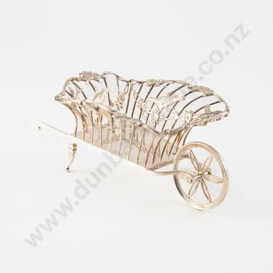 An Attractive Edw VII S/S Wheelbarrow Bon Bon Dish
