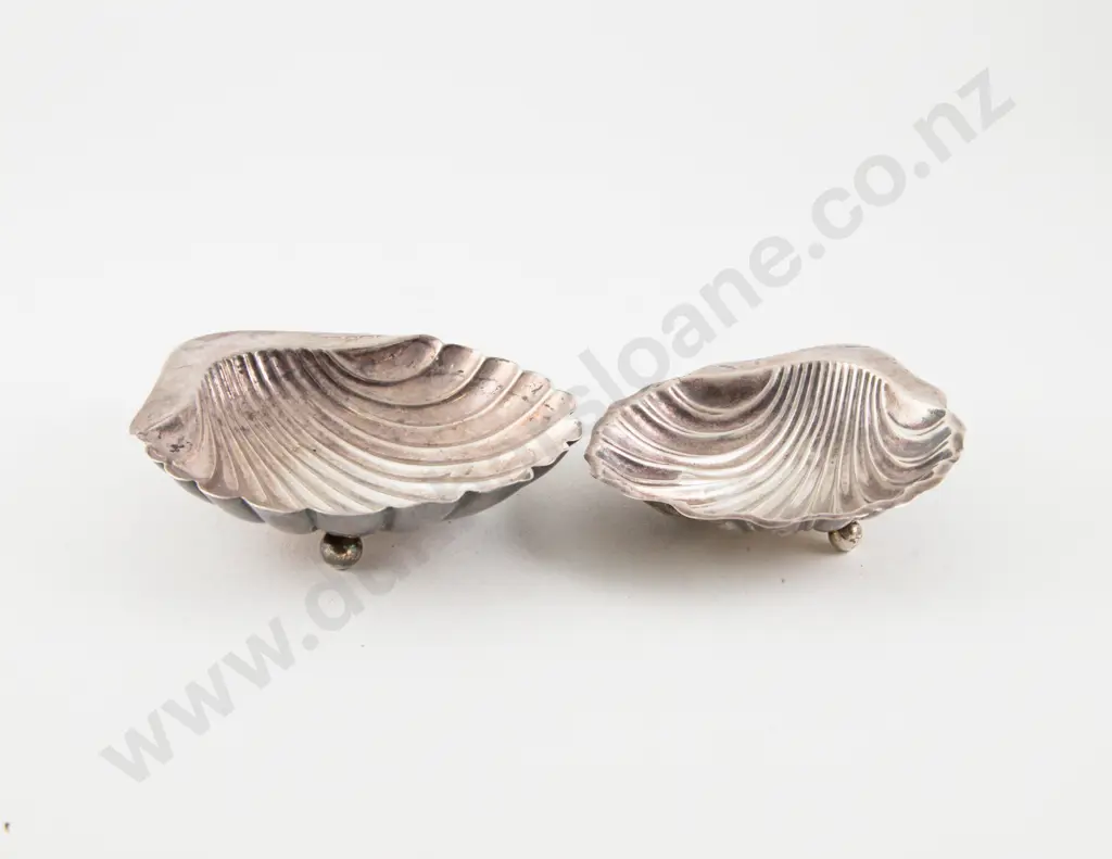 2 S/S Scallop Shape Butter Dishes Image 1++
