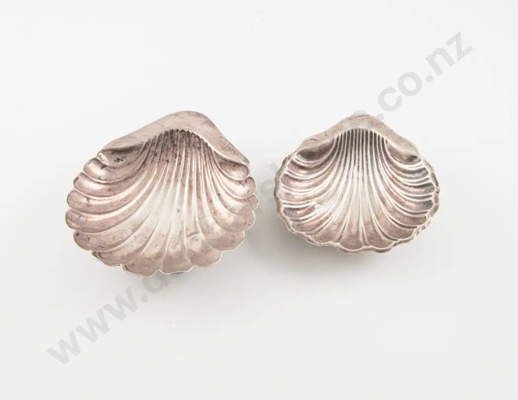 2 S/S Scallop Shape Butter Dishes Image 1++