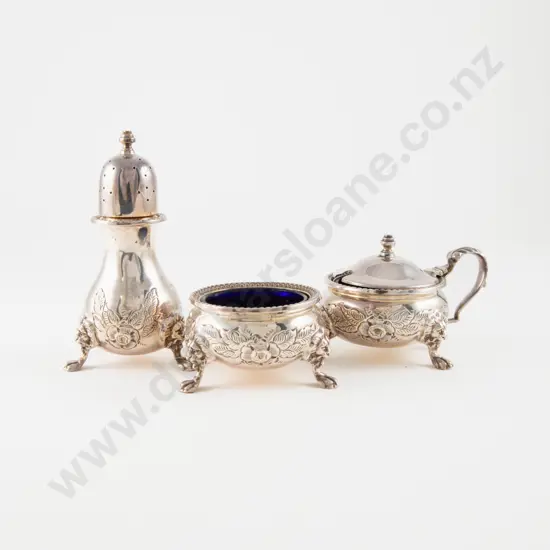 Good Quality QEII S/S 3 Piece Cruet Set