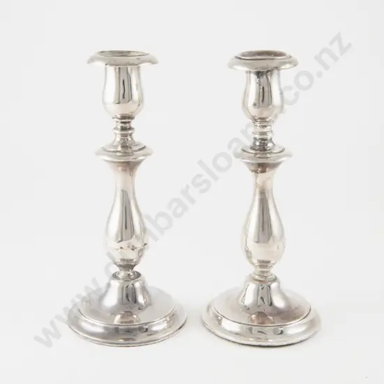 Pair Of Edw VII S/S Table Candlesticks