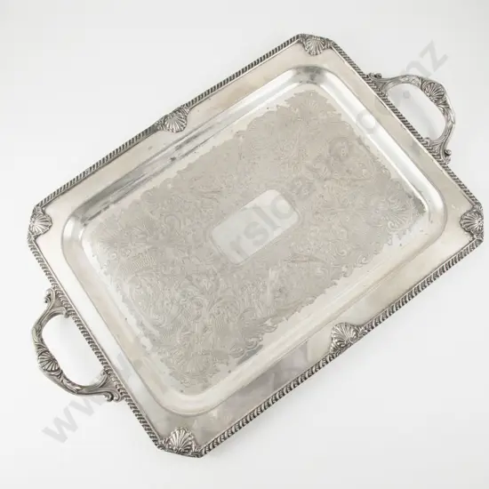 Canterbury S/P Two Handled Oblong Drinks Tray