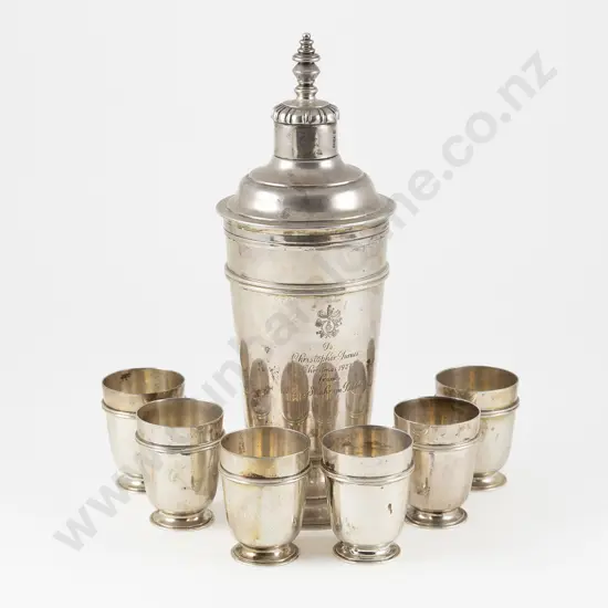 Fine Quality Geo VI S/S Cocktail Shaker & 6 Cups