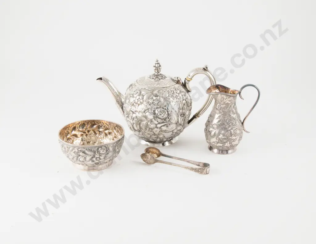 Cased Vict S/S 4 Piece Batchelors Teaset Image 1++