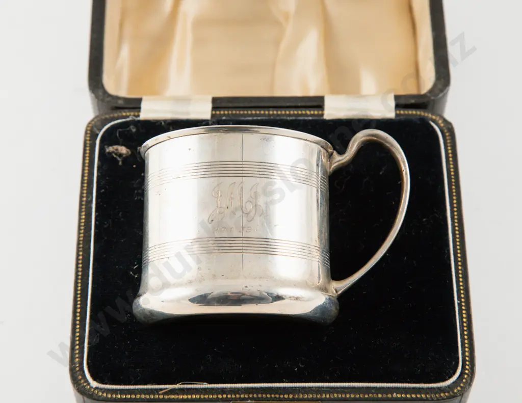 Cased Geo VI S/S Christening Mug Image 1++