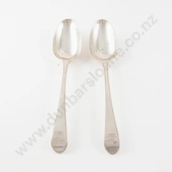Good Quality Pair Of Geo III S/S Soup Spoons