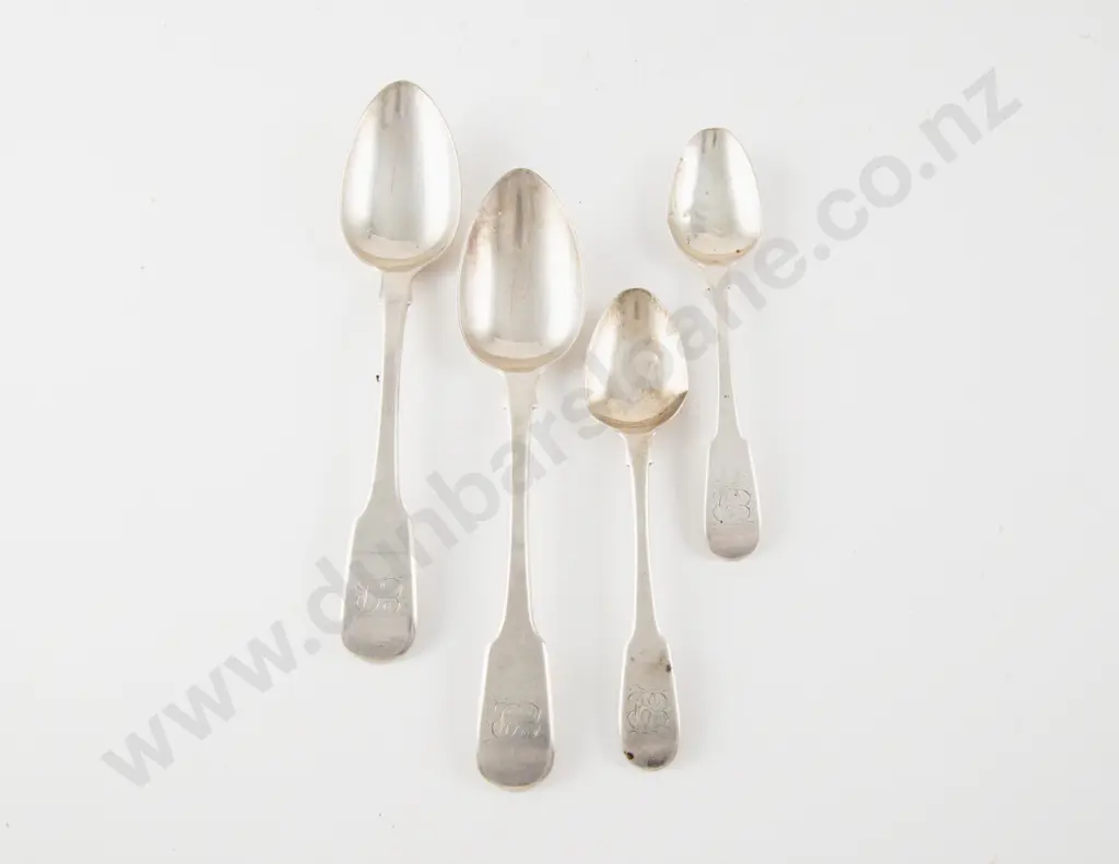 Pair Of Geo III S/S Dessert Spoons & Teaspoons by William Bateman Image 1++