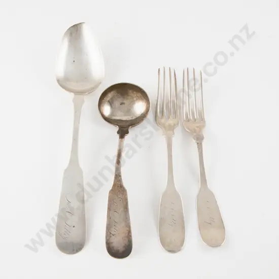 C19th American Coin Silver Fiddle Pattern Tablespoon