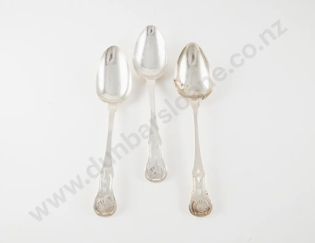 3 C19th Scottish S/S Serving Spoons Image 1++