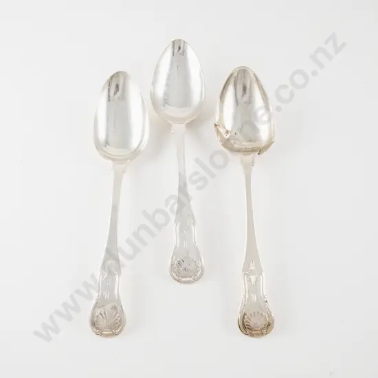 3 C19th Scottish S/S Serving Spoons