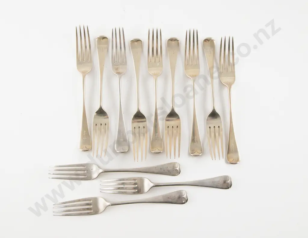 Set Of 12 Vict S/S Dessert Forks Image 1++