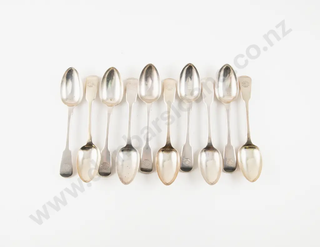 Set Of 10 Geo IV S/S Teaspoons Image 1++
