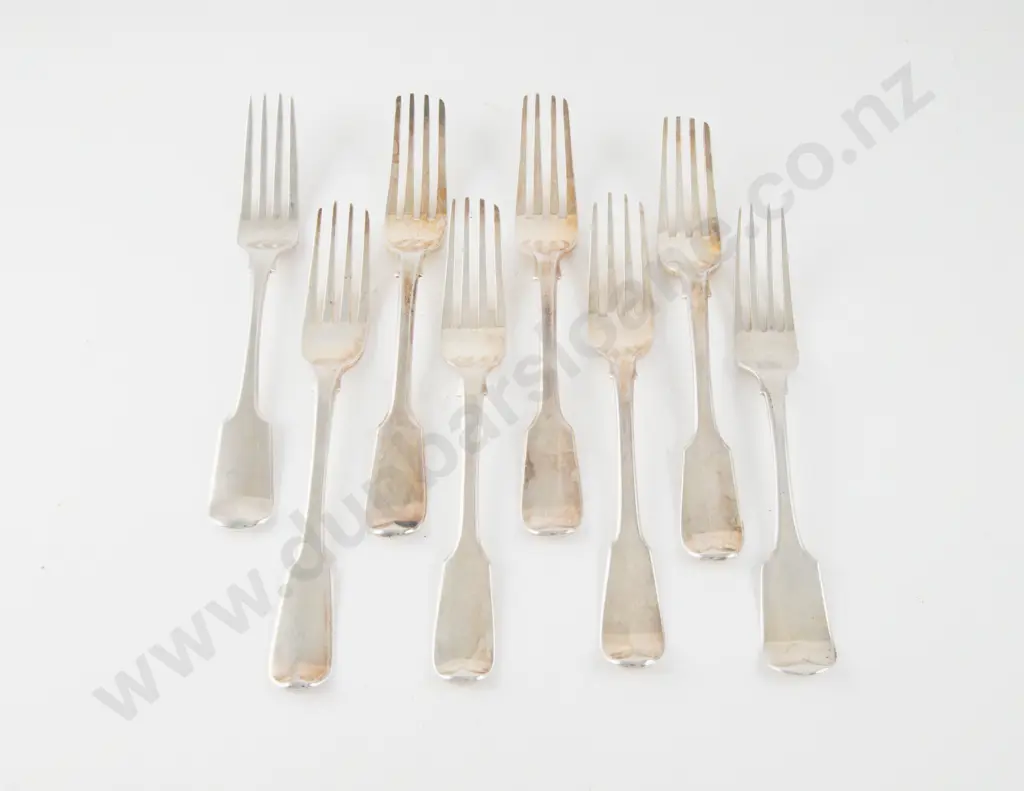 Composed Set Of 8 C19th S/S Table Forks Image 1++