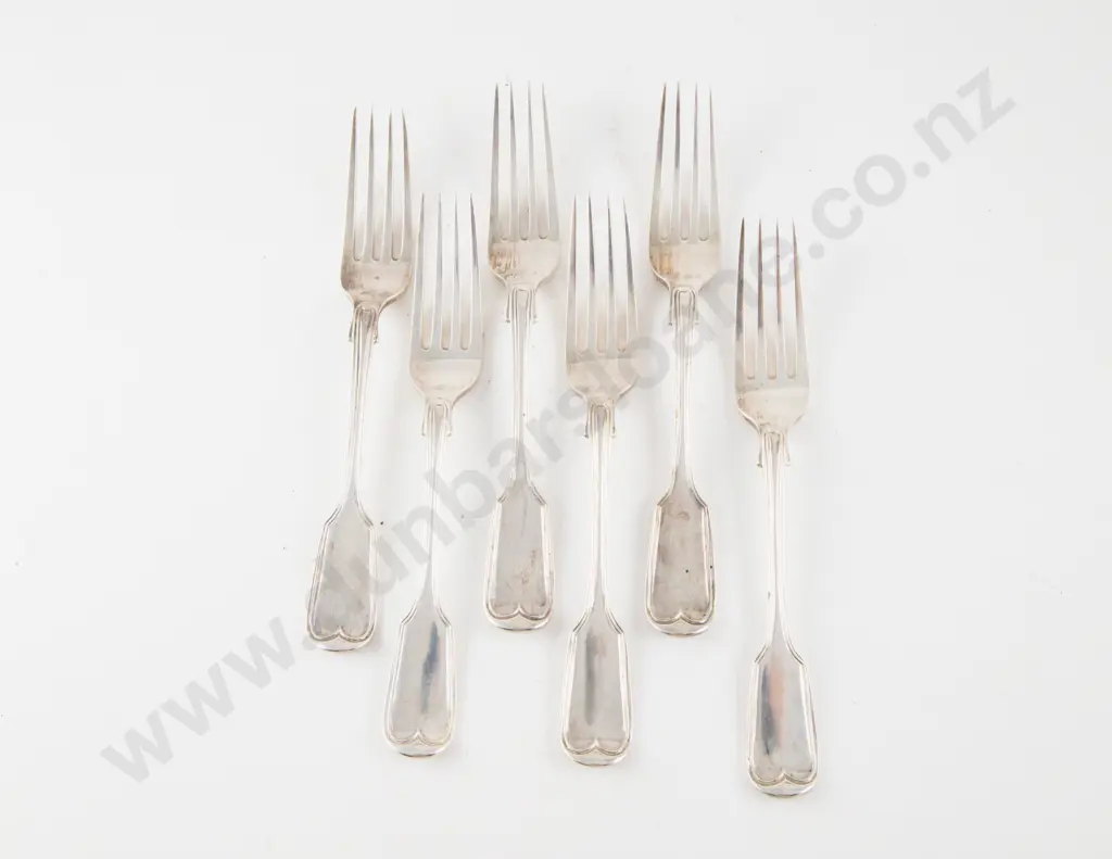 Set Of 6 Geo IV S/S Dessert Forks Image 1++