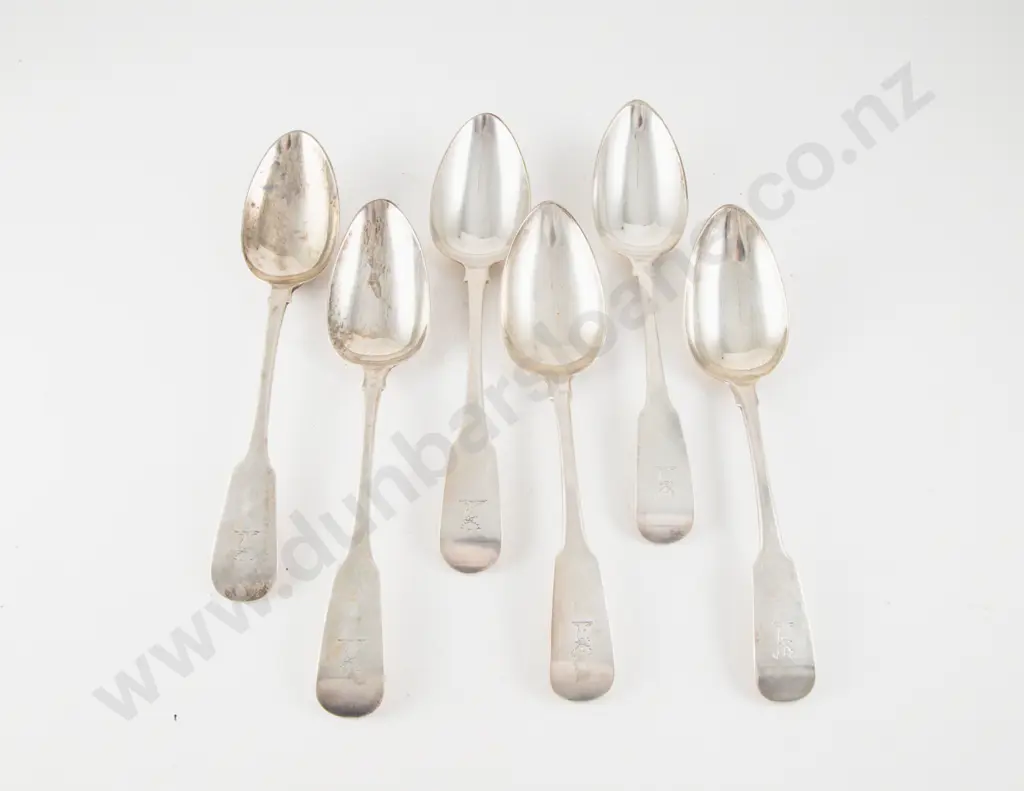 Composed Set Of 8 C19th Irish S/S Tablespoons Image 1++