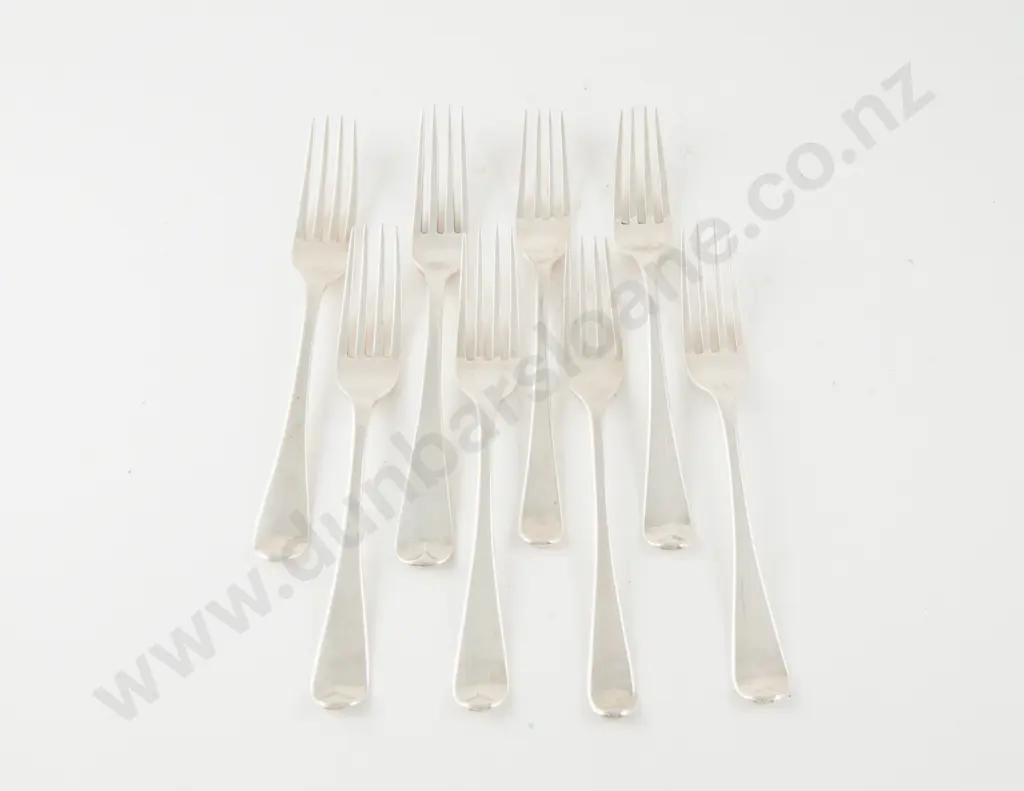 Composed Set Of 8 C19th S/S Dessert Forks Image 1++