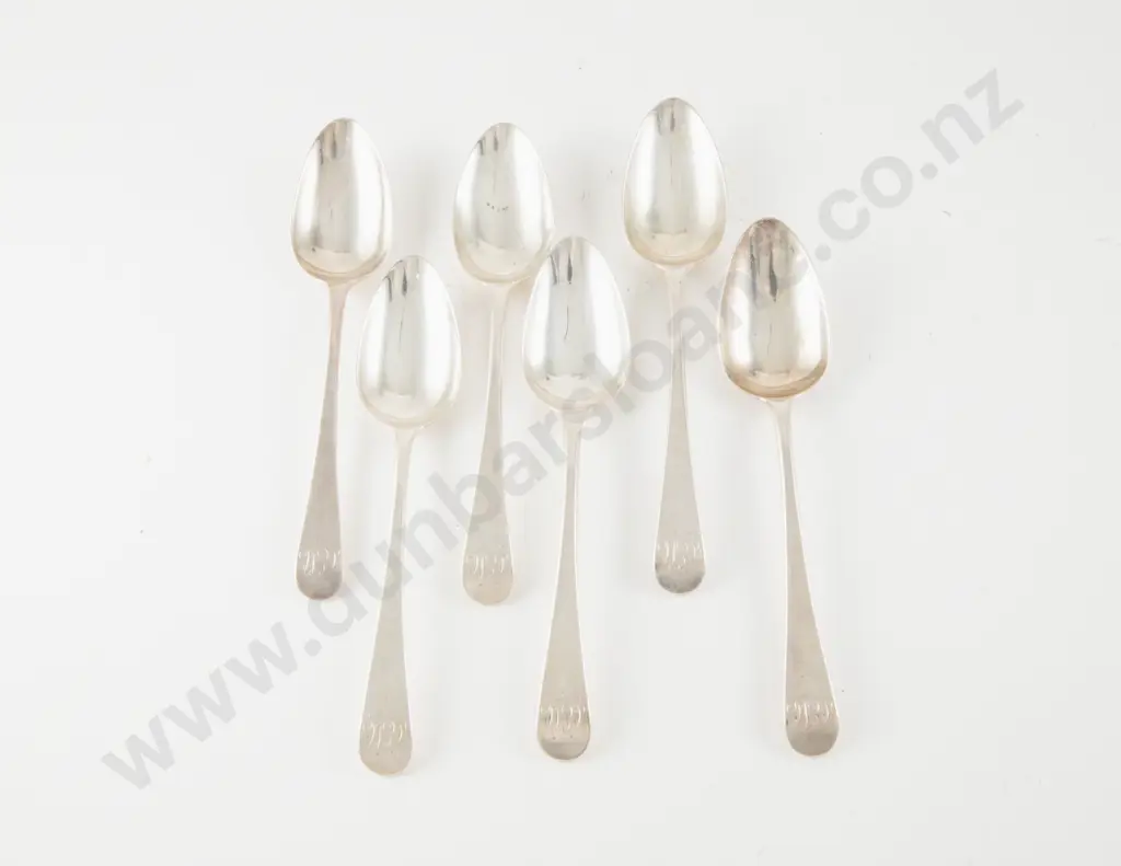 Set Of 6 Geo III S/S Dessert Spoons Image 1++