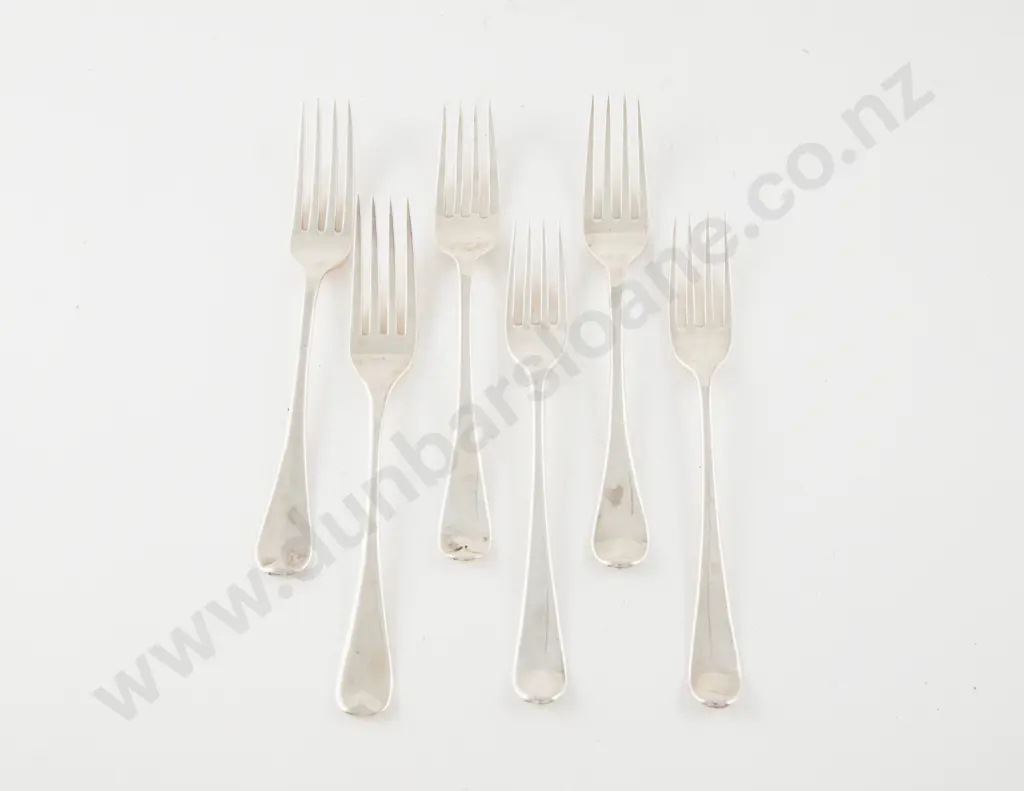 Composed Set Of 6 Georgian S/S Dessert Forks Image 1++