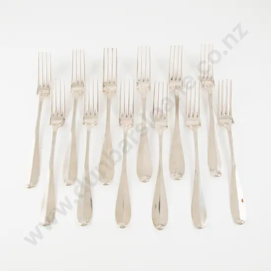 Set Of 12 Belgian Silver Table Forks