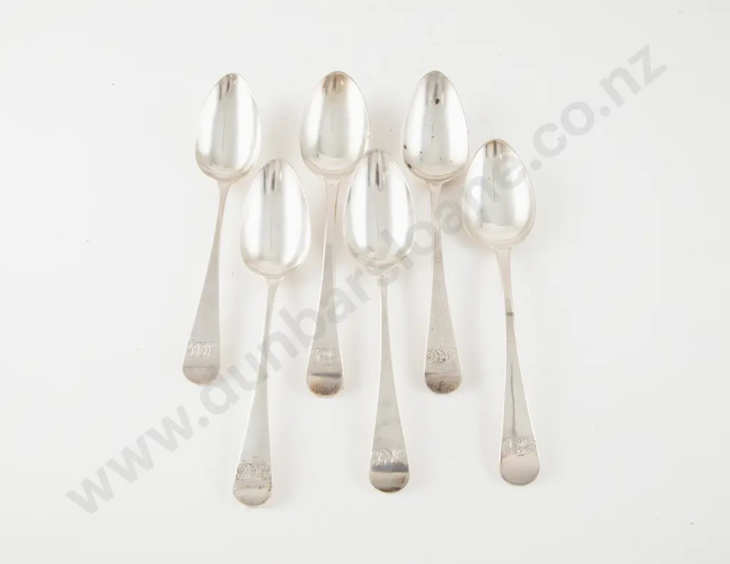 Composed Set Of 6 Geo III S/S Dessert Spoons Image 1++