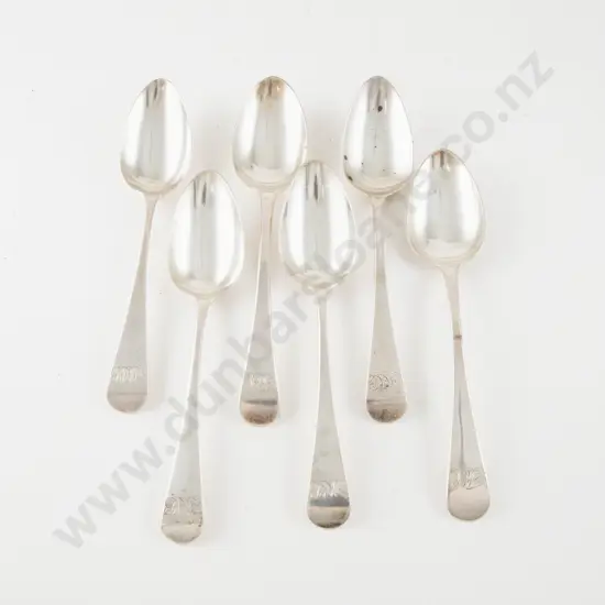 Composed Set Of 6 Geo III S/S Dessert Spoons