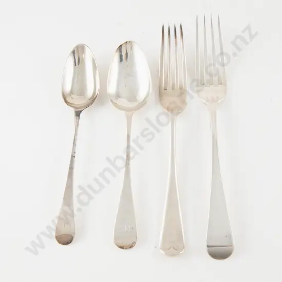 4 Various Old English & Hanoverian Pattern S/S Forks & Spoons