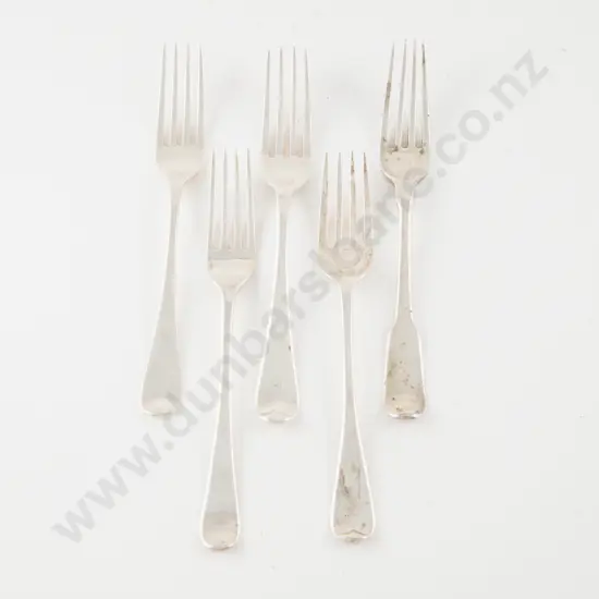 Composed Set Of 5 C19th S/S Dessert Forks