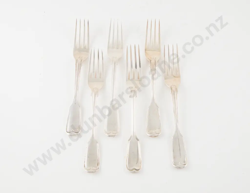 Composed Set Of 6 Vict S/S Dessert Forks Image 1++