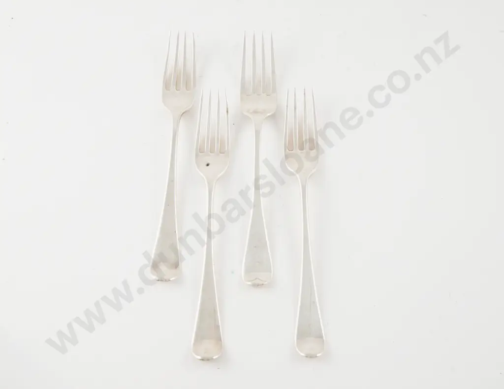 Composed Set Of 4 Geo III S/S Dessert Forks Image 1++