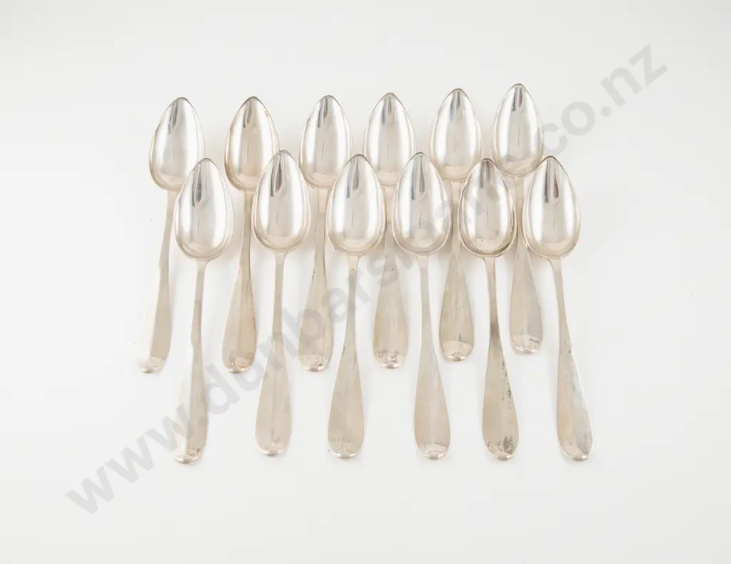 Set Of 12 Belgian Silver Tablespoons Image 1++