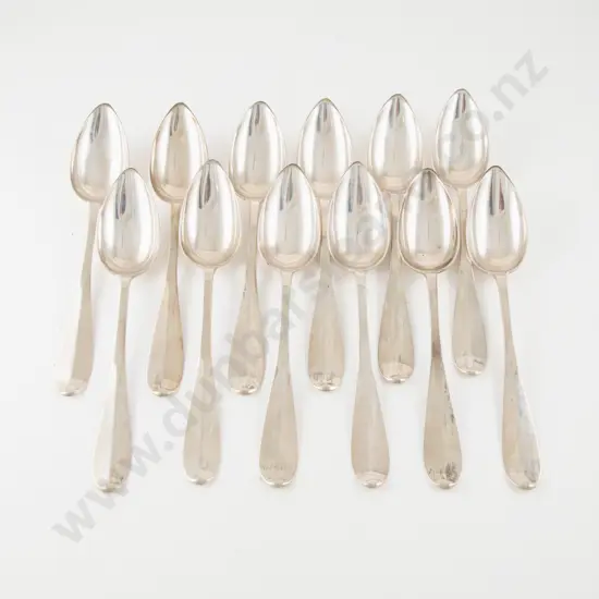 Set Of 12 Belgian Silver Tablespoons