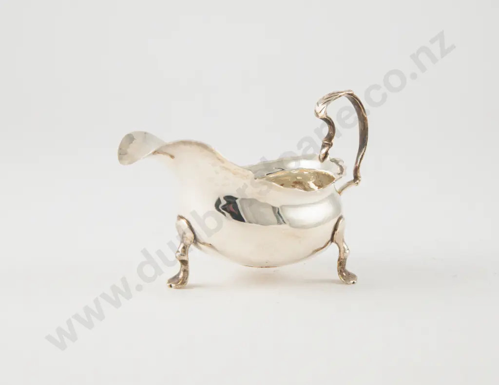 Edw VII S/S Coin Inset Sauce Boat Image 1++