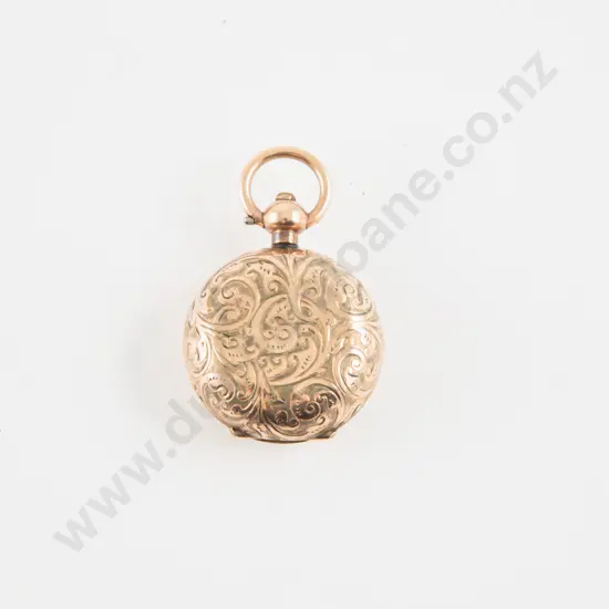 Gold Plated Engraved Circular Sovereign Case