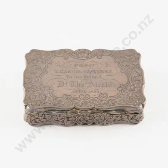 Vict S/S Snuff Box by Nathaniel Mills