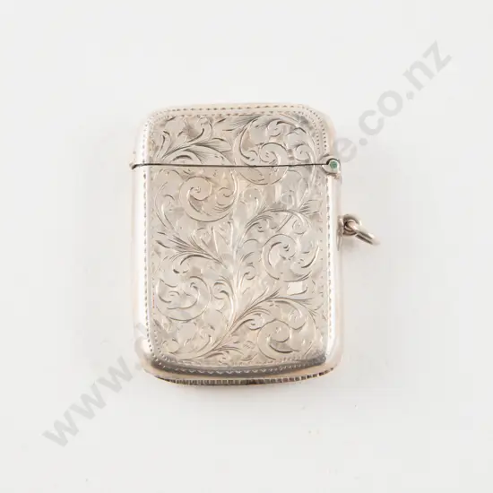 Victorian S/S Engraved Vesta Case