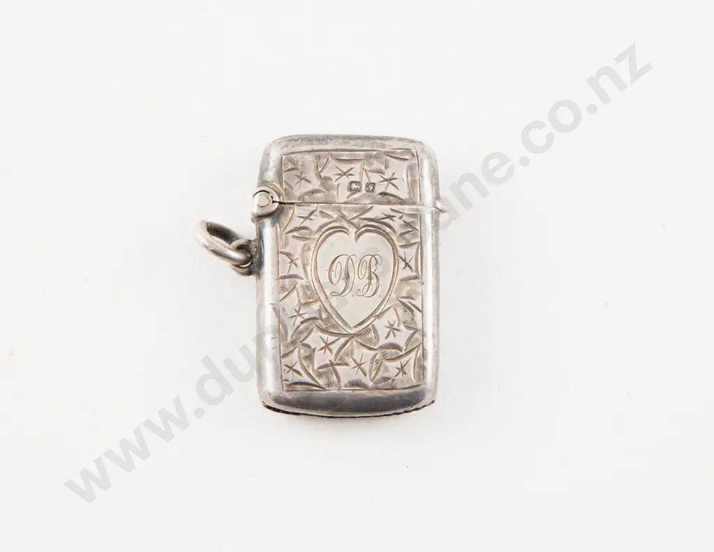 Edwardian S/S Engraved Vesta Case Image 1++