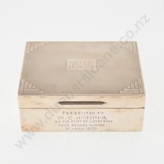 Geo V Art Deco S/S Cigarette Box