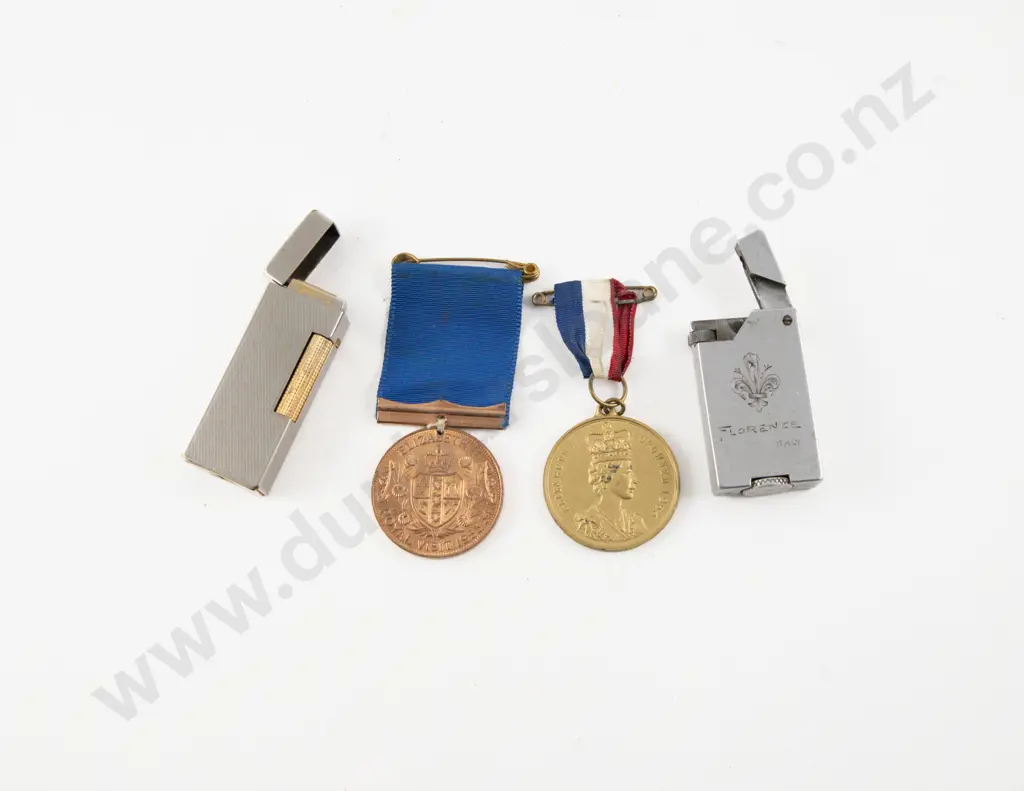 Bergmann and Italian Made Lighters with Two Royal Commemorative Medals Image 1++