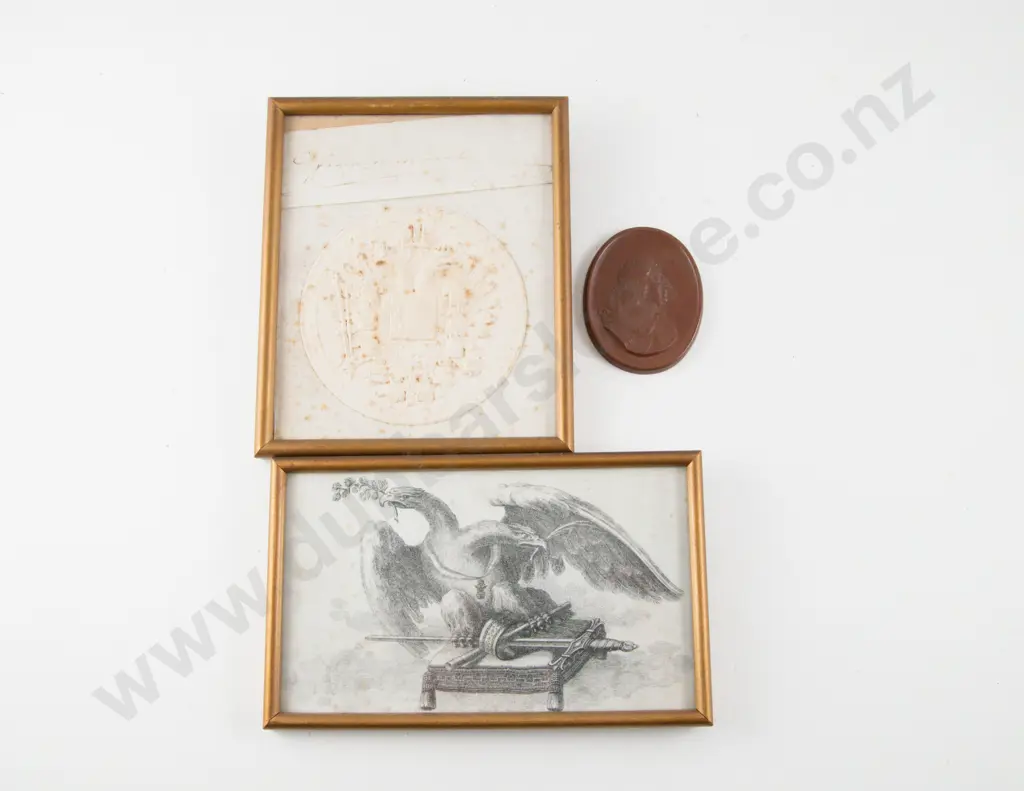 Antique Framed Embossed Card European Seal Image 1++
