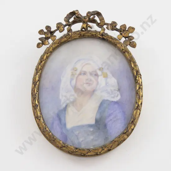 C19th European Miniature Portrait Of A Young Woman