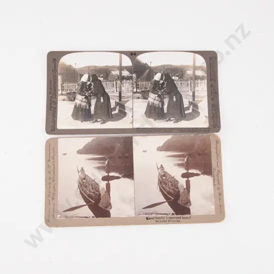 Two Late C19th NZ Scene Stereoscope Cards