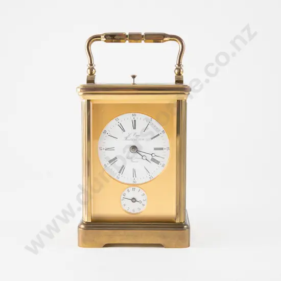 C1980 L'Epée Fondée en 1839 Sainte-Suzanne France Brass Cased Carriage Clock