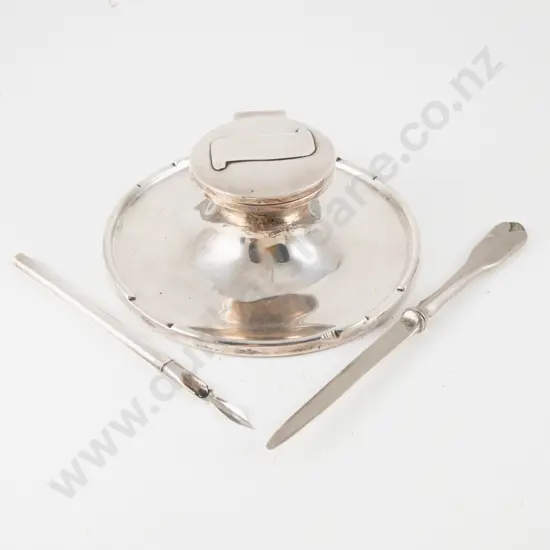 Large Geo V S/S Capstan Inkwell